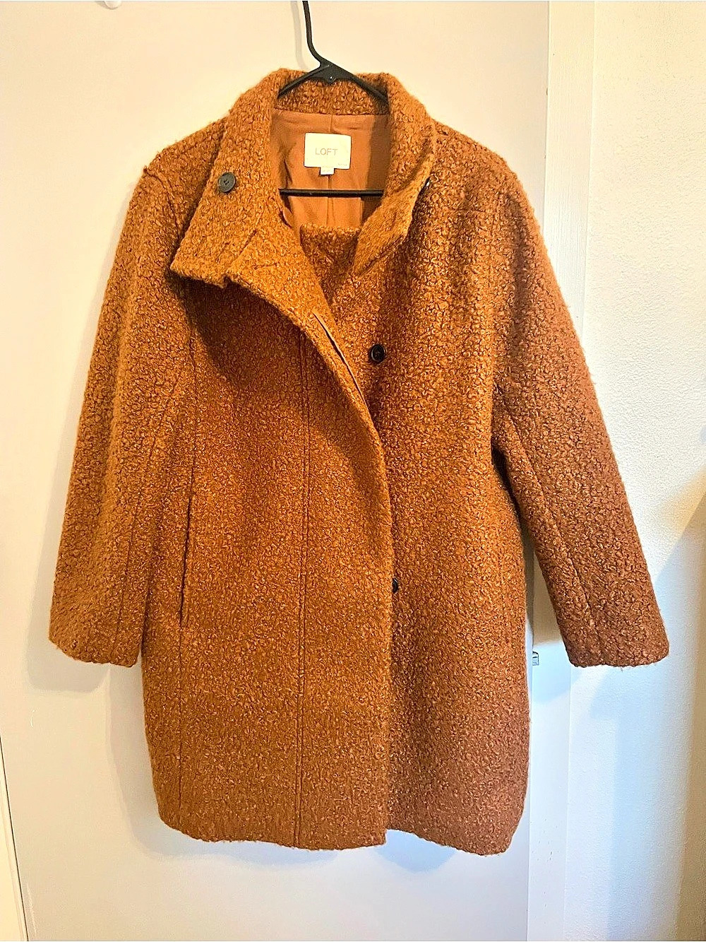 LOFT Teddy Coat in Brown Like New
